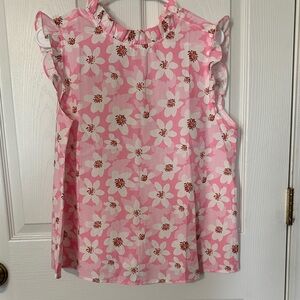 Floral Ruffle Sleeve Blouse - Pink